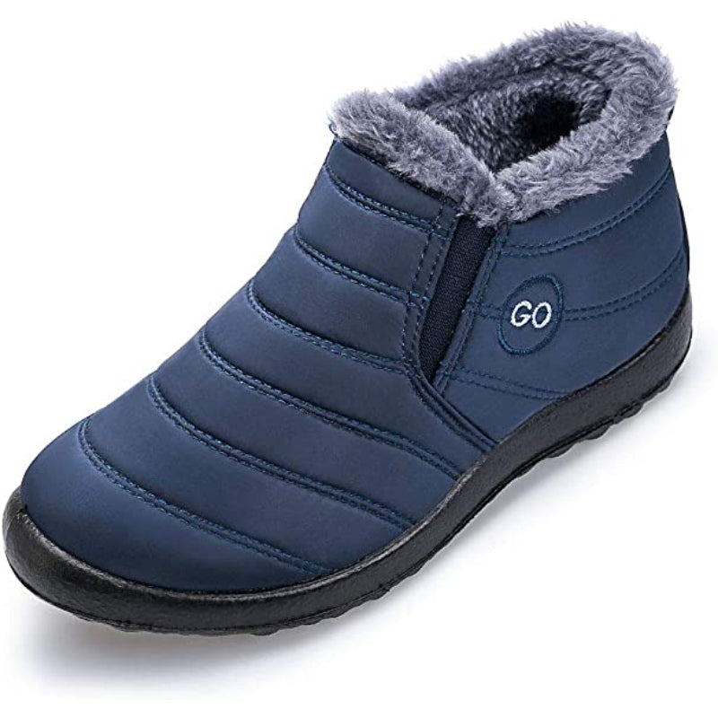 Womens Winter Snow Boots Fur Lined Warm Ankle Boots Slip On Waterproof Outdoor Booties Comfortable Shoes for Women - My Beach Shoes