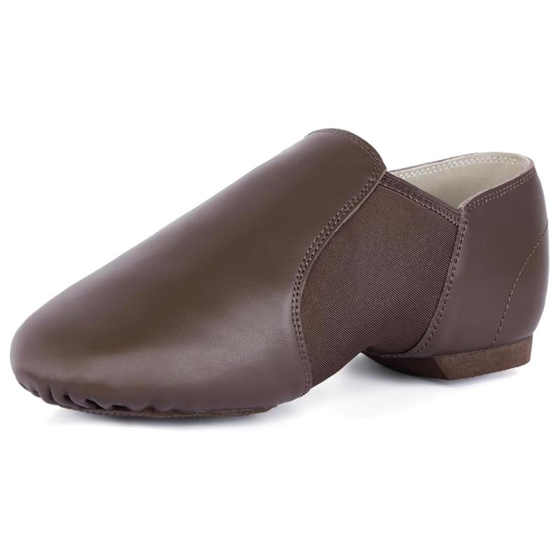 Leather Upper Jazz Shoes Slip On For Cushioned Insole-My Beach Shoes