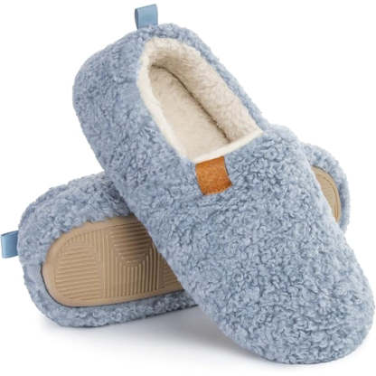 Cozy Faux Wool House Slippers With Non Slip Textured Outsole - My Beach Shoes
