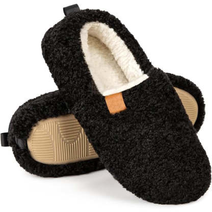 Cozy Faux Wool House Slippers With Non Slip Textured Outsole - My Beach Shoes