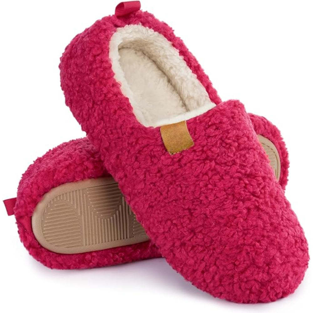 Cozy Faux Wool House Slippers With Non Slip Textured Outsole - My Beach Shoes