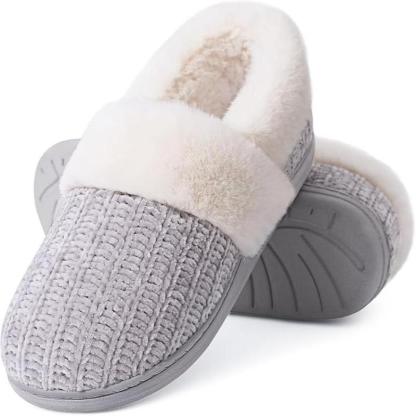 Women Fuzzy Knit Slippers - My Beach Shoes