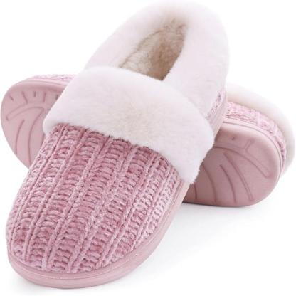 Women Fuzzy Knit Slippers - My Beach Shoes