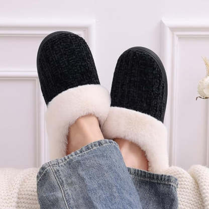 Knitted House Slippers With Plush Interior Lining For Warmth - My Beach Shoes