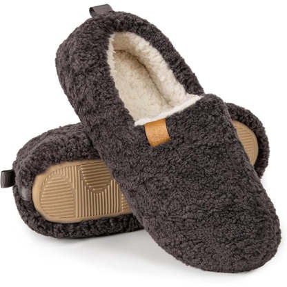 Cozy Faux Wool House Slippers With Non Slip Textured Outsole - My Beach Shoes