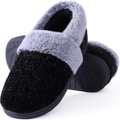 Women Fuzzy Knit Slippers - My Beach Shoes