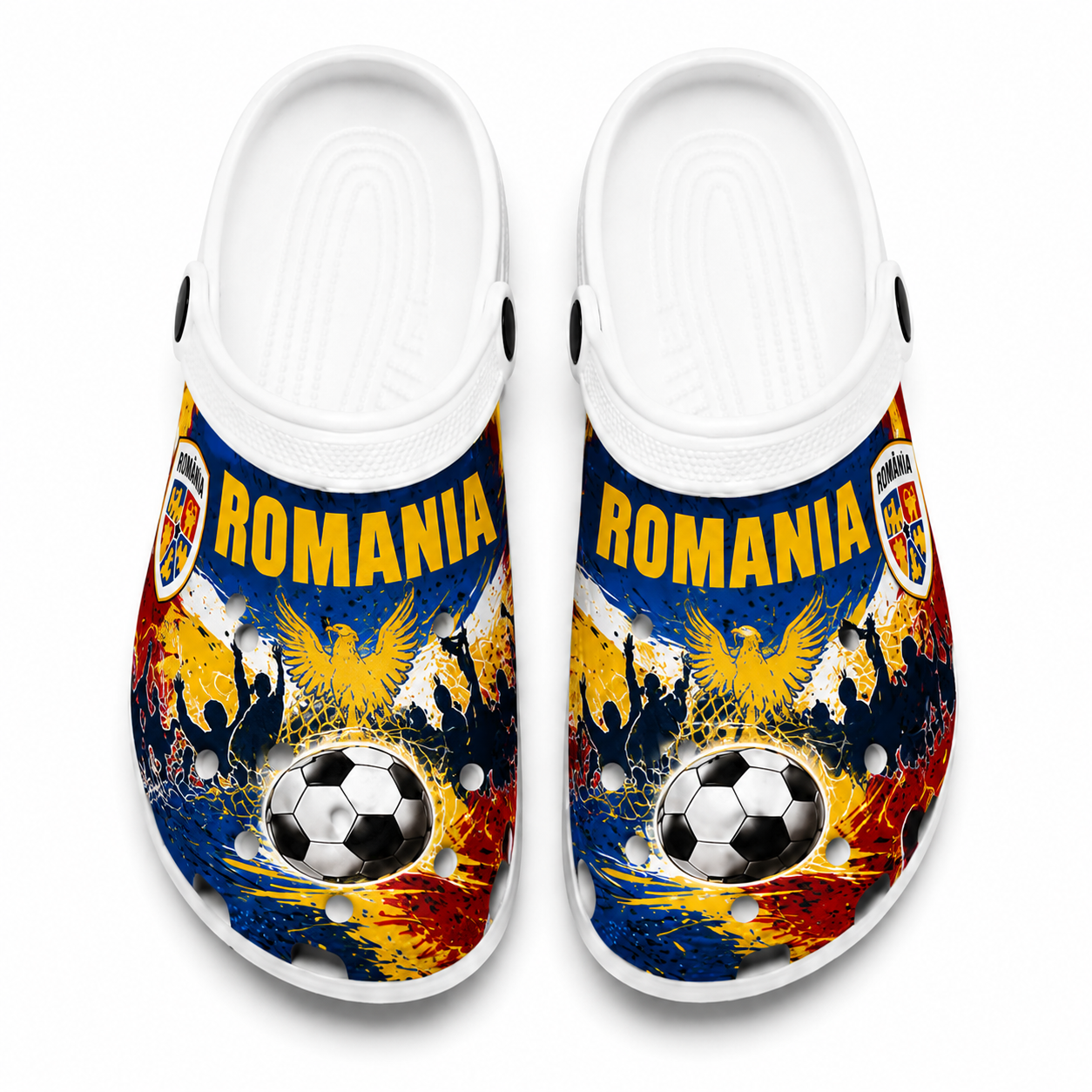 World Cup 2026 Romania Football Fan Printed Clogs