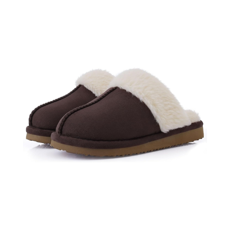 Fuzzy Pull-On Slippers With Pull On Design For Convenience - My Beach Shoes