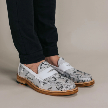 Check Canvas And Leather Blake Stitch Loafer