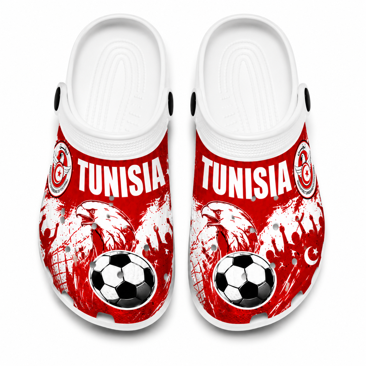 World Cup 2026 Tunisia Football Fan Printed Clogs