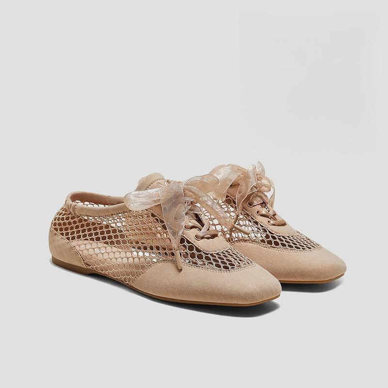 Casual Lace Streetwear Walking Ballet Sneakers For Women