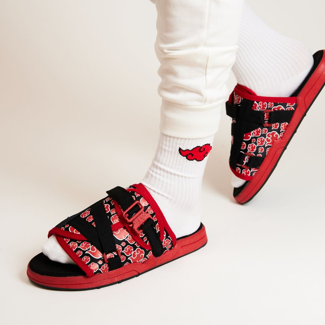 Anime Inspired Adjustable Memory Sole SlidesAkatsuki Anime Inspired Adjustable Memory Sole Slides - Image 6