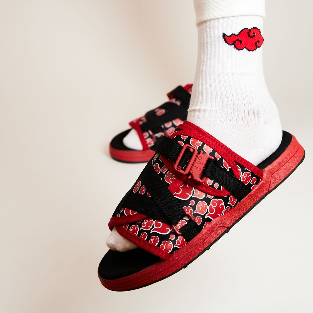 Anime Inspired Adjustable Memory Sole SlidesAkatsuki Anime Inspired Adjustable Memory Sole Slides - Image 5