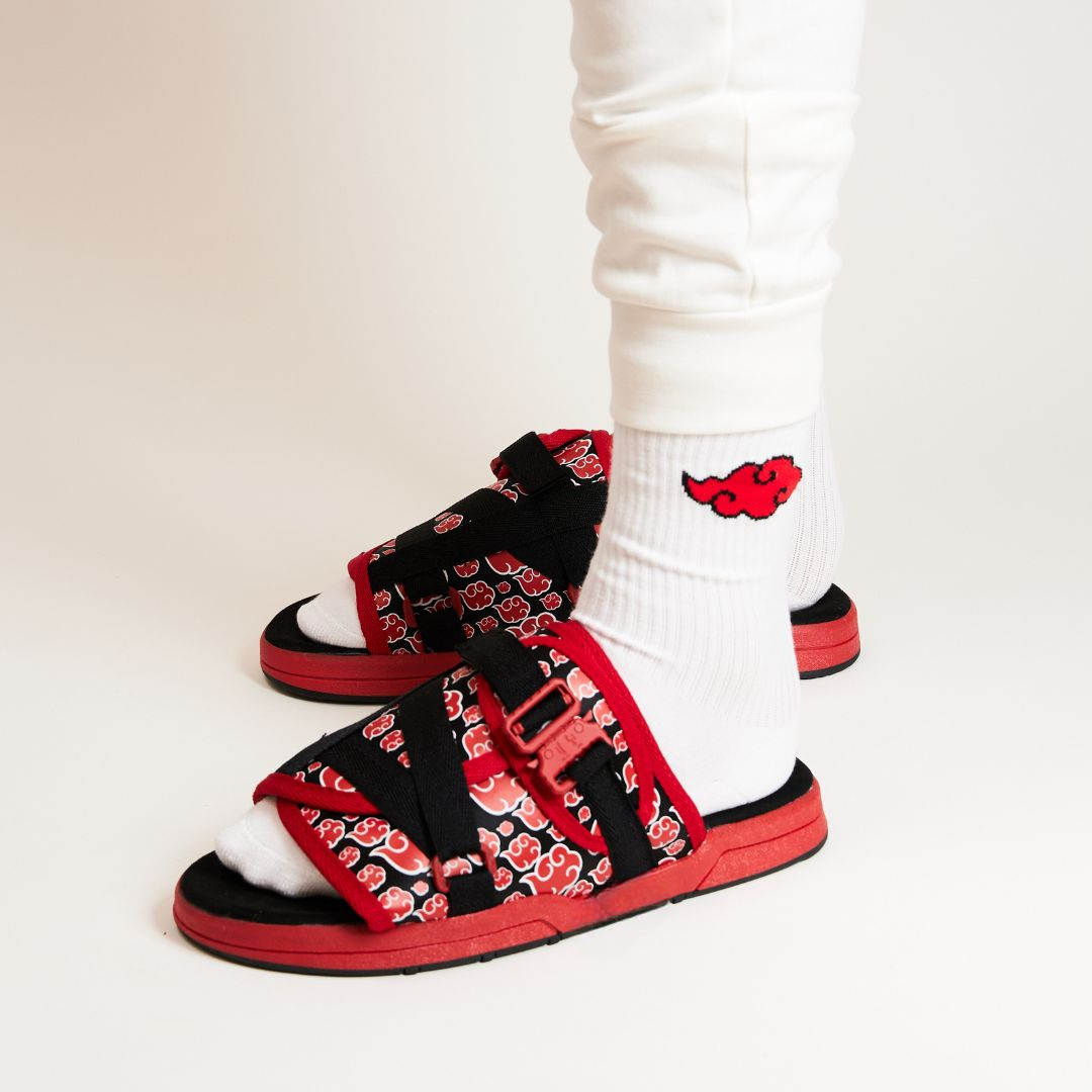 Anime Inspired Adjustable Memory Sole SlidesAkatsuki Anime Inspired Adjustable Memory Sole Slides - Image 3