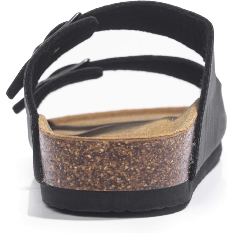 Arch Support Slides With Adjustable Buckle Straps And Cork Footbed