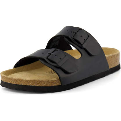 Cork Footbed Sandal With Adjustable Buckle And Soft Inner Lining - My Beach Shoes