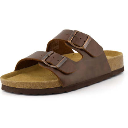 Cork Footbed Sandal With Adjustable Buckle And Soft Inner Lining - My Beach Shoes