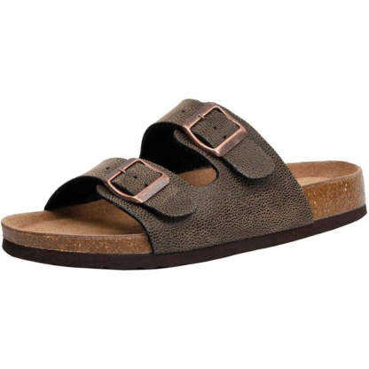 Cork Footbed Sandal With Adjustable Buckle And Soft Inner Lining - My Beach Shoes