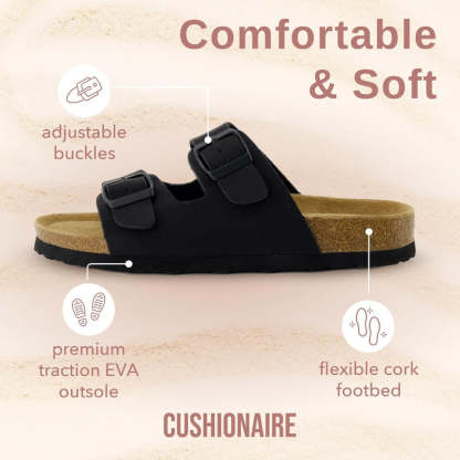 Cork Footbed Sandal With Adjustable Buckle And Soft Inner Lining - My Beach Shoes