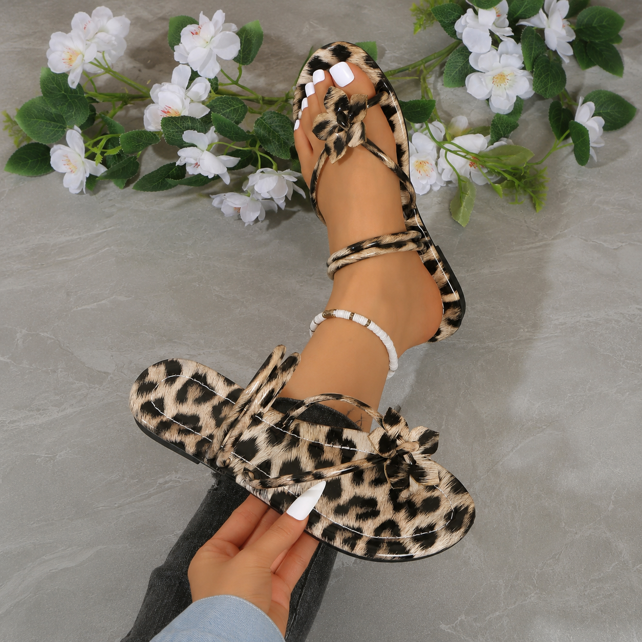 Floral Strap Flat Sandals for Casual Summer Wear for Women