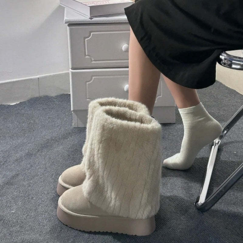 Comfy High Top Snow Boots-My Beach Shoes