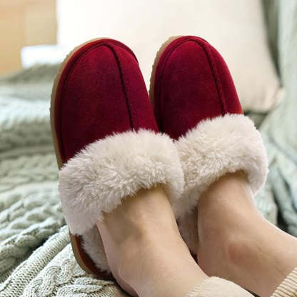 Cozy Fleece Lined Suede Plush Slippers - My Beach Shoes