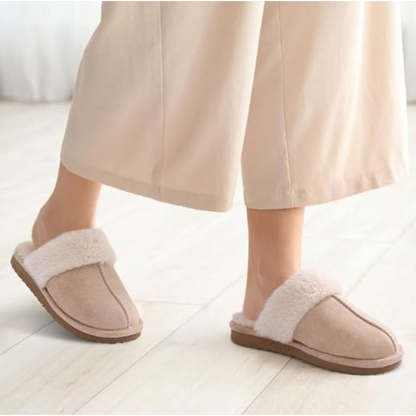 Cozy Fleece Lined Suede Plush Slippers - My Beach Shoes