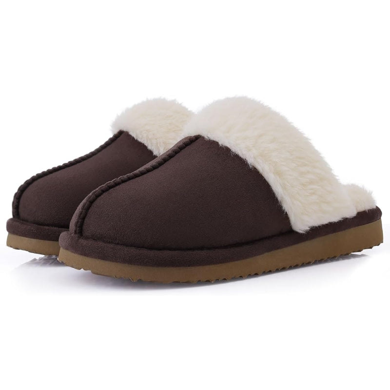 Cozy Fleece Lined Suede Plush Slippers - My Beach Shoes