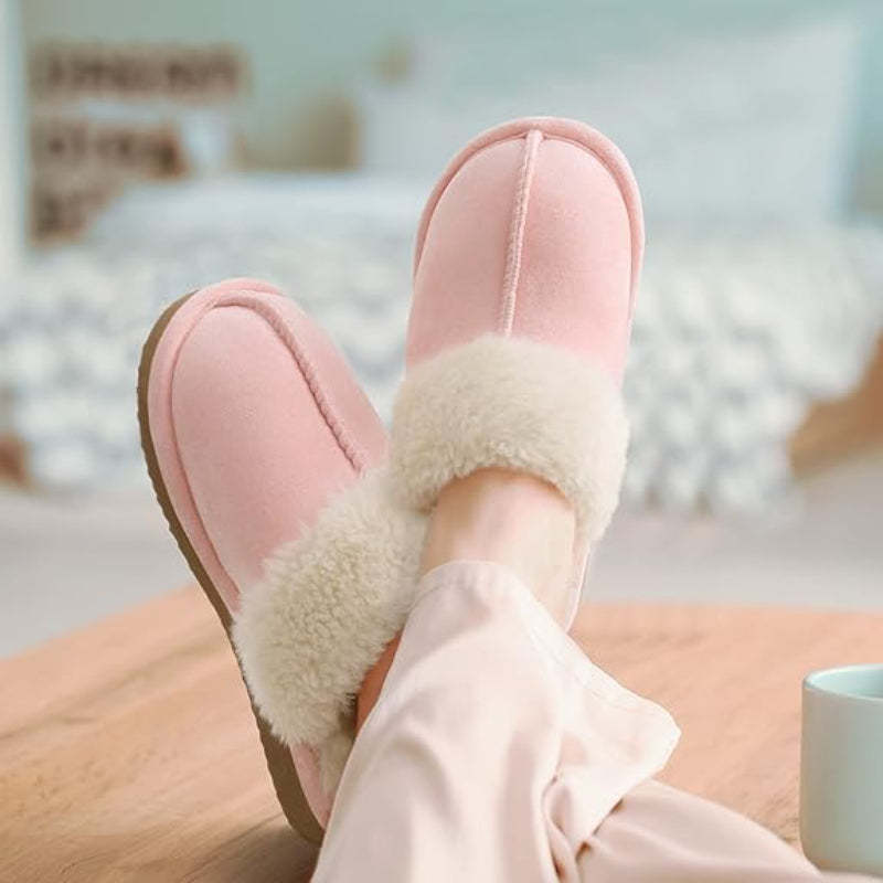 Cozy Fleece Lined Suede Plush Slippers - My Beach Shoes