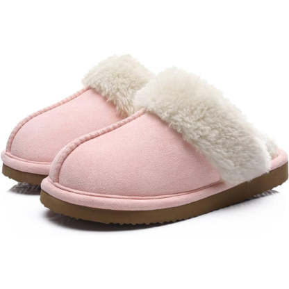 Cozy Fleece Lined Suede Plush Slippers - My Beach Shoes