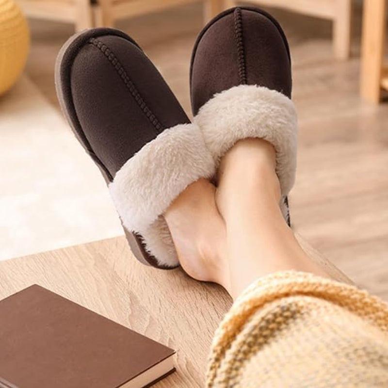 Cozy Fleece Lined Suede Plush Slippers - My Beach Shoes