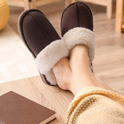 Cozy Fleece Lined Suede Plush Slippers - My Beach Shoes