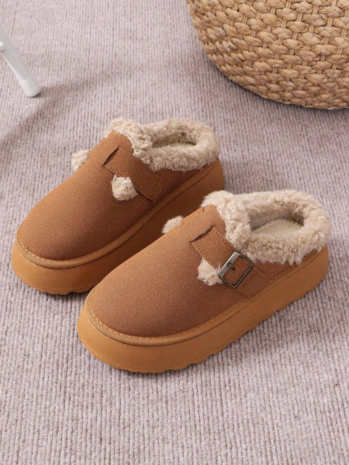 Cozy Winter Plush Lined Platform House Slippers-My Beach Shoes