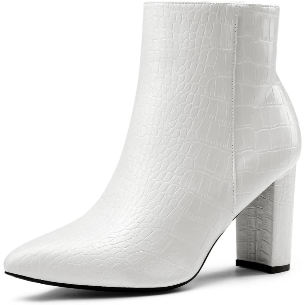 Pointed Pattern Zipper Boots With Modern Look - My Beach Shoes