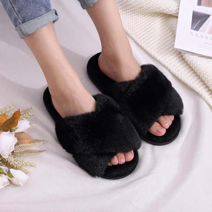 Fuzzy Foam Slippers With EVA Sole - My Beach Shoes