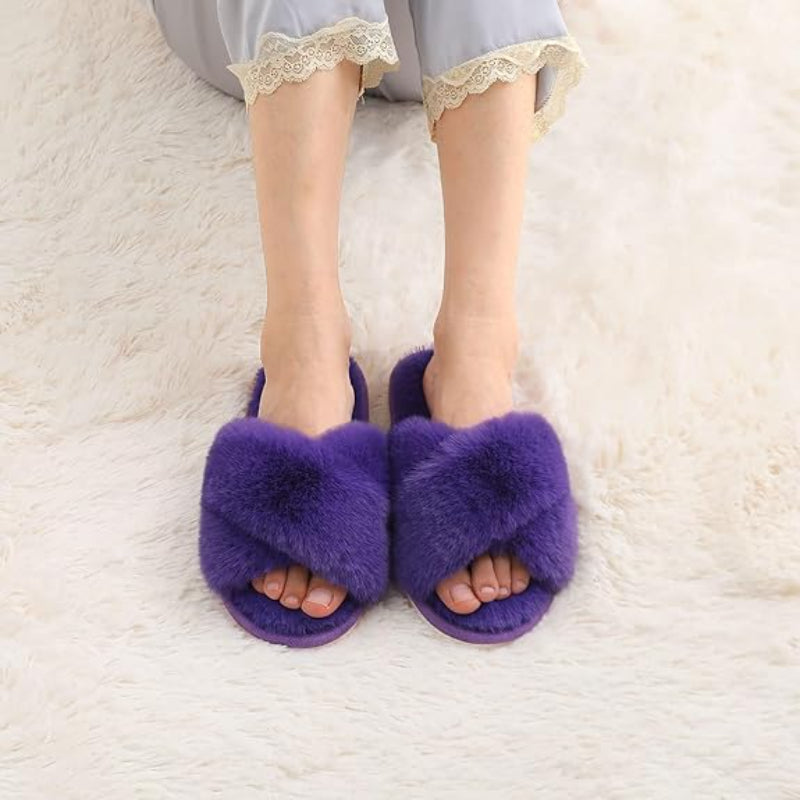 Fuzzy Foam Slippers With EVA Sole - My Beach Shoes