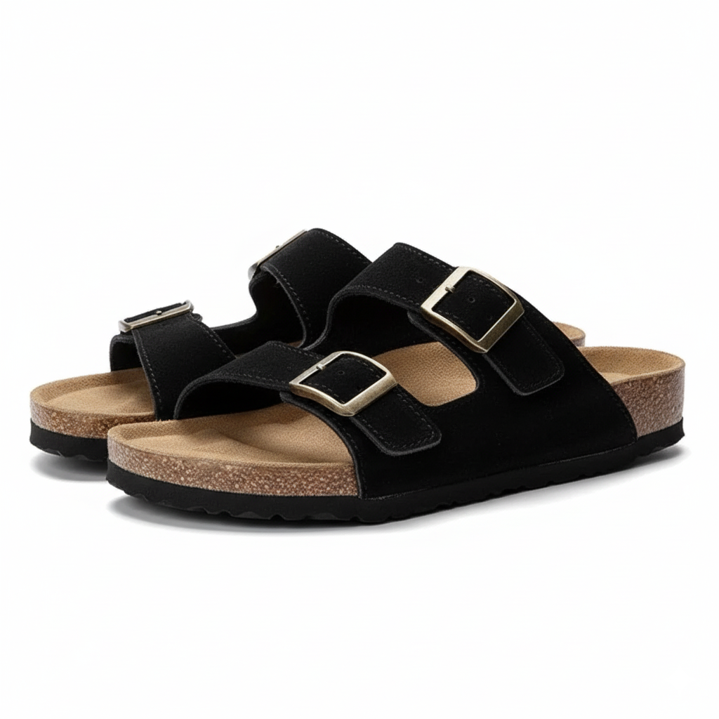Leather Flat Sandals With Flat Sole For Natural Movement