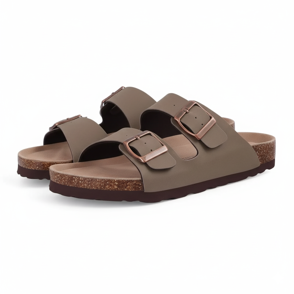 Cork Footbed Sandals With Non Slip Textured Outsole