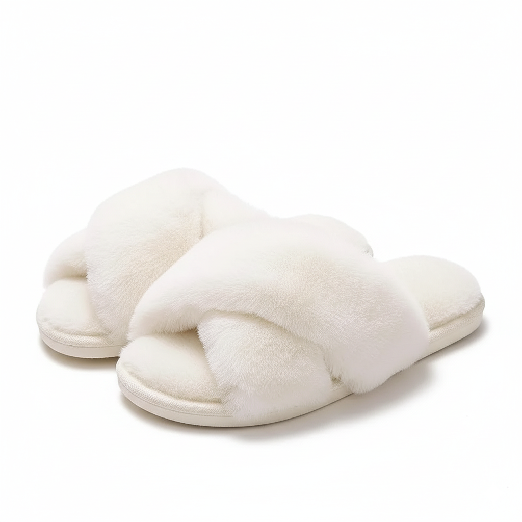 Cozy Cross Band Memory Foam Slippers