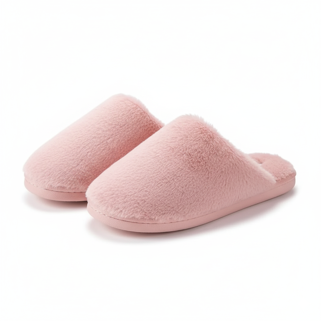 Comfy Women Fuzzy Memory Foam Scuff Slippers