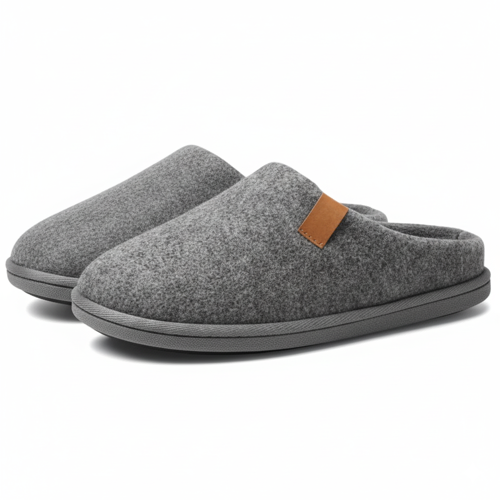 Felt Cozy Memory Scuff Slippers Slip