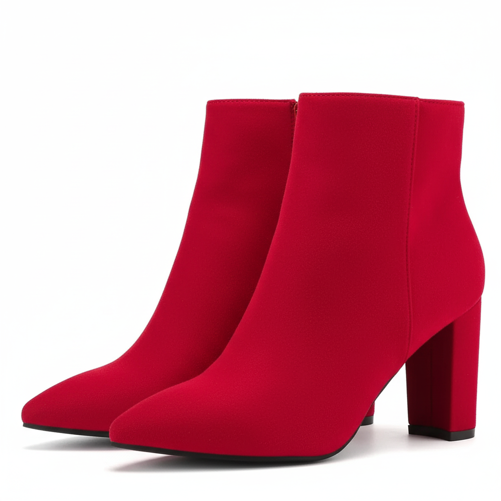 Pointed Pattern Zipper Boots With Modern Look