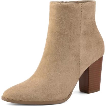 High Block Boots With Side Zipper - My Beach Shoes