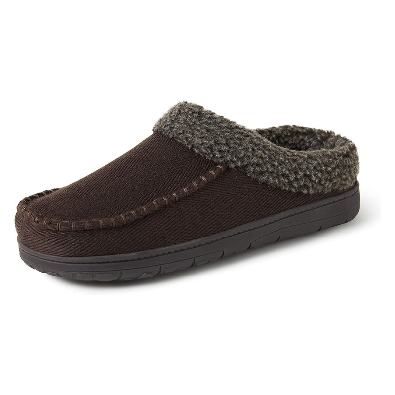 Indoor Slip On Slippers With Soft Lining And Stitched Pattern - My Beach Shoes