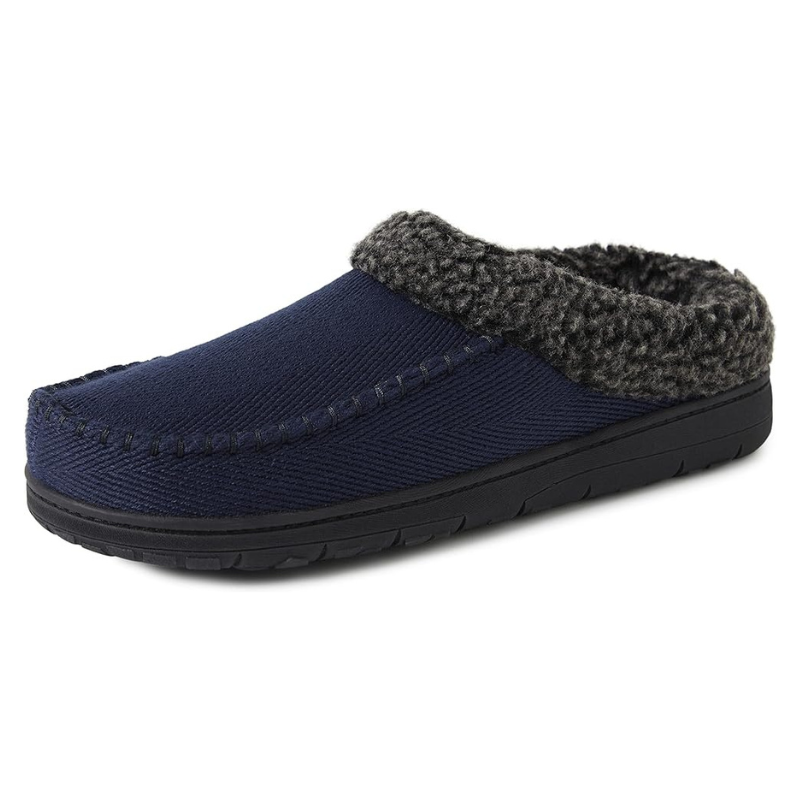 Indoor Slip On Slippers With Soft Lining And Stitched Pattern - My Beach Shoes