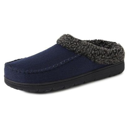 Indoor Slip On Slippers With Soft Lining And Stitched Pattern - My Beach Shoes