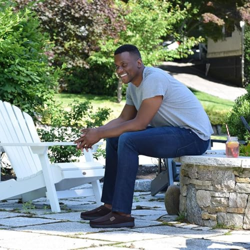 Indoor Slip On Slippers With Soft Lining And Stitched Pattern-My Beach Shoes
