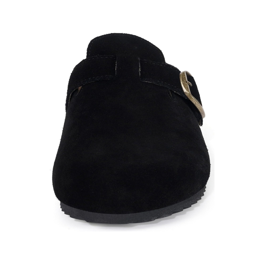 Leather Mules Cork Footbed Sandals With Arch SupportUnisex Suede Clogs Leather Mules With Cork Footbed - Image 3