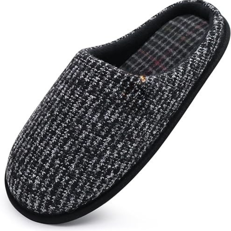Memory Foam Indoor Scuff Slippers With Plush Interior Lining - My Beach Shoes
