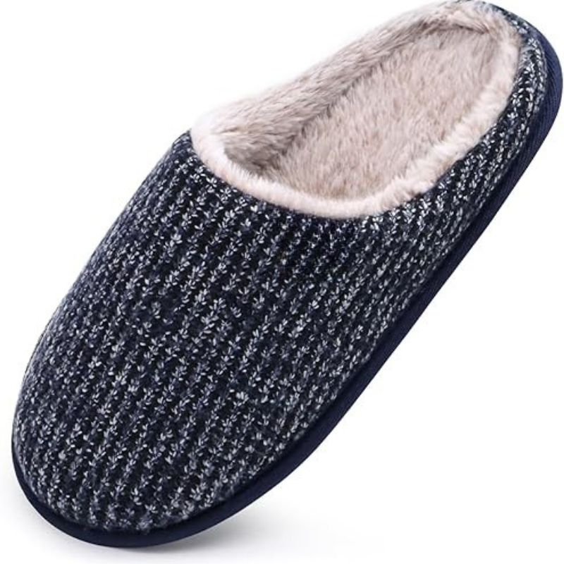 Memory Foam Indoor Scuff Slippers With Plush Interior Lining-My Beach Shoes